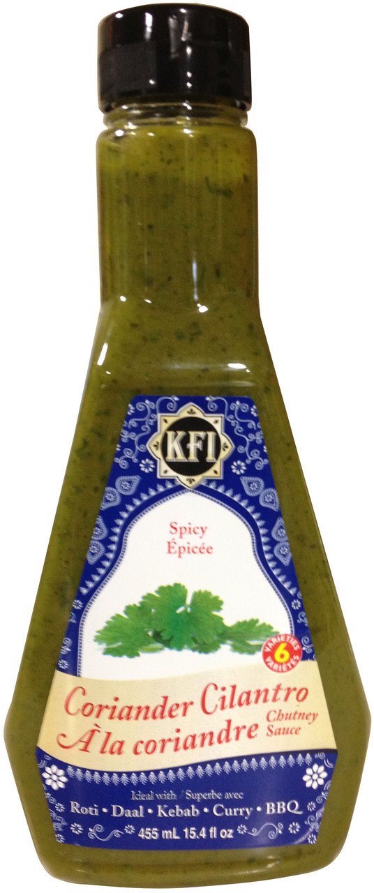 KFI Coriander Cilantro Chutney Sauce (Spicy) 15.4 FL OZ (455 ML)