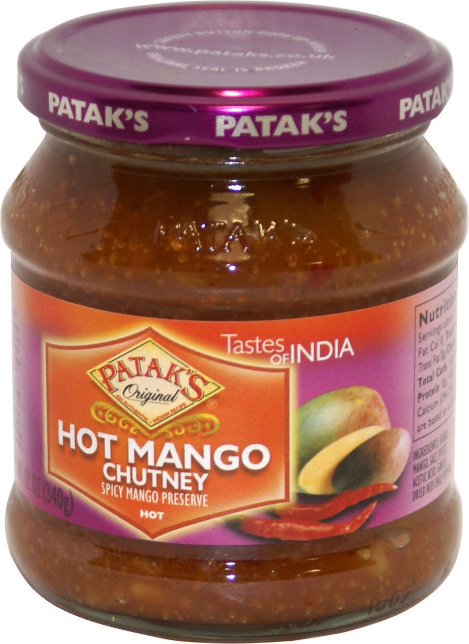 Patak's Hot Mango Chutney Spicy Mango Preserve 12 OZ (340 Grams)
