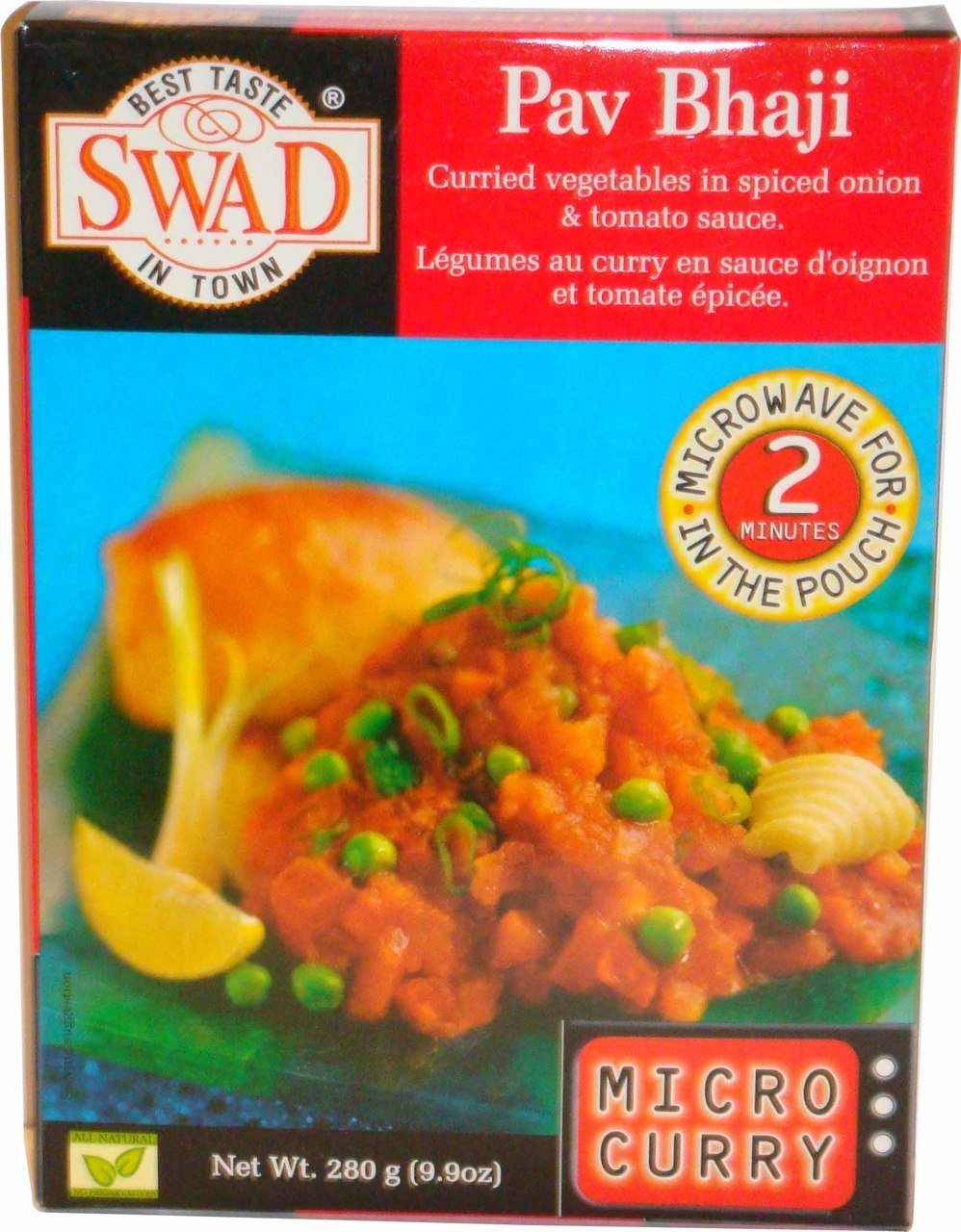 Swad Pav Bhaji Curried Vegetables in Spiced Onion&Tomato Sauce 280 Gm